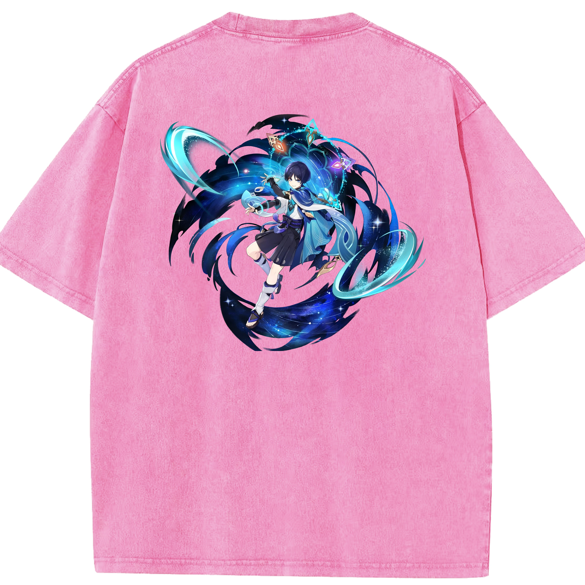 げんし神 さんペい genshin Sanpei 綿100% ヴィンテージ風 半袖Tシャツ（背面プリント）